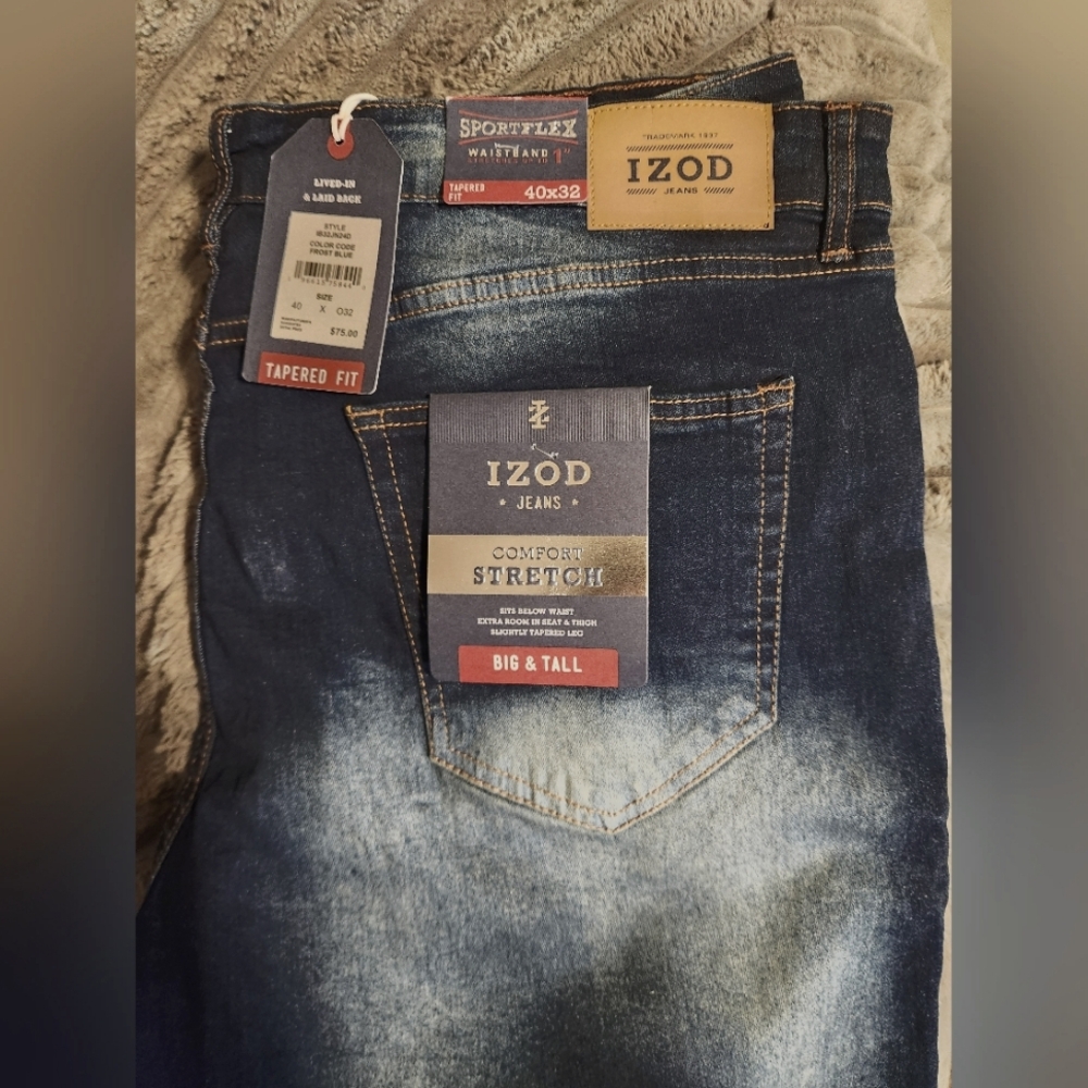 IZOD Men's Comfort Stretch Jeans - Dark Blue